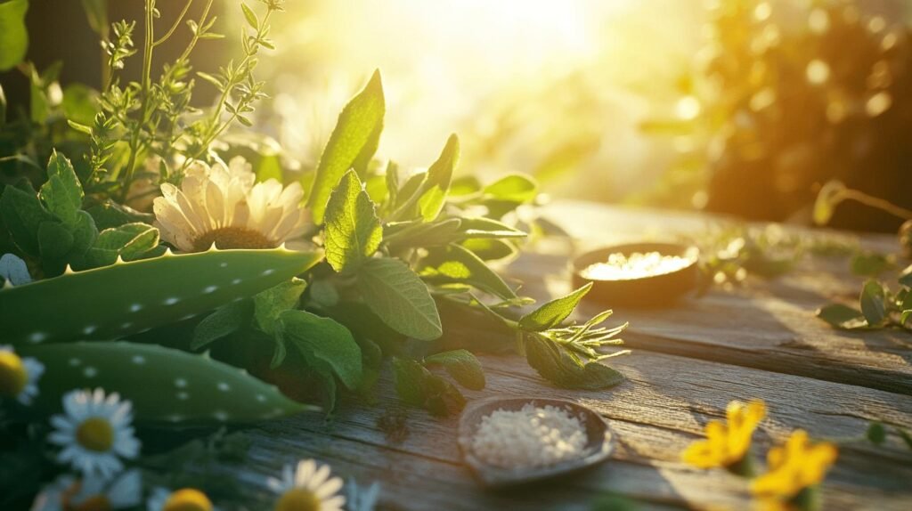 Bien sûr ! Voici la phrase retravaillée en français, intégrant les mots "shilajit", "shilajit pur", "shilajit en bocal" et "shilajit résine naturelle" de façon : Des herbes fraîches et vertes, des fleurs blanches et jaunes, ainsi que de petits bols de sel, du shilajit pur, du shilajit en bocal et du shilajit résine reposant sur une surface rustique en bois baignées d'une lumière chaude et paisible, évoquant une scène paisible. et naturel de jardin où le shilajit est à l’honneur.