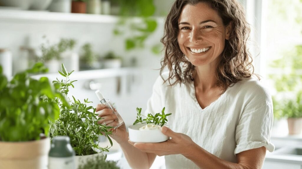 Bien sûr ! Voici une version du texte intégrant les mots « shilajit », « shilajit pur », « shilajit en bocal » et « shilajit résine » : --- Une femme souriante tient un petit bol blanc et utilise une pipette près de fines herbes fraîches dans une cuisine lumineuse, entourée de plantes en pot. Sur la table, on peut également voir du shilajit, notamment du shilajit pur présenté dans un bocal. Cette scène évoque l’utilisation du shilajit en bocal, ainsi que de la shilajit résine pour préparer des recettes naturelles ou compléter ses habitudes de bien-être. --- N'hésitez pas si vous souhaitez d'autres variantes ou que ces mots-clés soient placés différemment !.