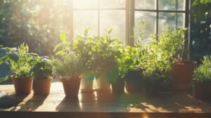 Bien sûr ! Voici la version modifiée de votre texte, intégrant les mots-clés demandés : --- Plusieurs herbes et petites plantes en pot sont posées sur une table en bois près d'une fenêtre ensoleillée, avec la lumière du soleil entrant et projetant une lueur chaleureuse et naturelle sur le feuillage vert. Parmi ces plantes figurent des pots de shilajit pur et shilajit en bocal, vitrines de remèdes naturels de bien-être. La riche texture de résine de shilajit se marie harmonieusement avec les tons terreux de la scène, ce qui en fait un cadre idéal pour mettre en valeur les bienfaits du shilajit dans la vie quotidienne. --- Si vous souhaitez une adaptation en français ou d'autres variantes avec ces mots-clés intégrés différemment, dites-le-moi !.