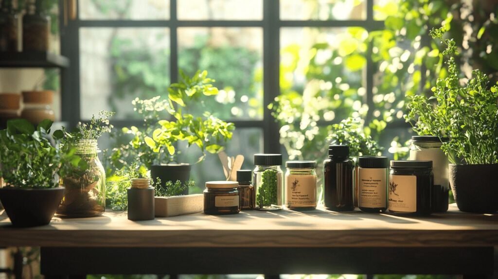 Bien sûr ! Voici la version du texte intégrant les mots "shilajit", "shilajit pur", "shilajit en bocal" et "shilajit resine" : --- Une table ensoleillée près d'une fenêtre présente des herbes en pot, des bocaux en verre et des contenants de produits naturels tels que shilajit, shilajit pur, shilajit en bocal et shilajit resine. Les plantes vertes et la lumière diffuse du soleil créent une atmosphère fraîche et tranquille. --- Si vous souhaitez une reformulation ou une traduction en français avec ces mots-clés ajoutés, dites-le-moi !.