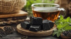 Bien sûr ! Voici le texte modifié en intégrant les mots shilajit, shilajit pur, shilajit en bocal et shilajit résine : --- Une tasse de thé en verre repose derrière une planche de bois contenant plusieurs briques de thé noir. Des feuilles de thé en vrac, du shilajit pur et des herbes vertes fraîches comme le shilajit en bocal ou encore le shilajit résine sont disposées autour du plateau, créant un cadre rustique et naturel. La présence de shilajit pur rehausse l’authenticité et l’attrait traditionnel de la scène. --- N'hésitez pas à préciser si vous souhaitez la version en français ou davantage d'intégration de ces mots-clés !.