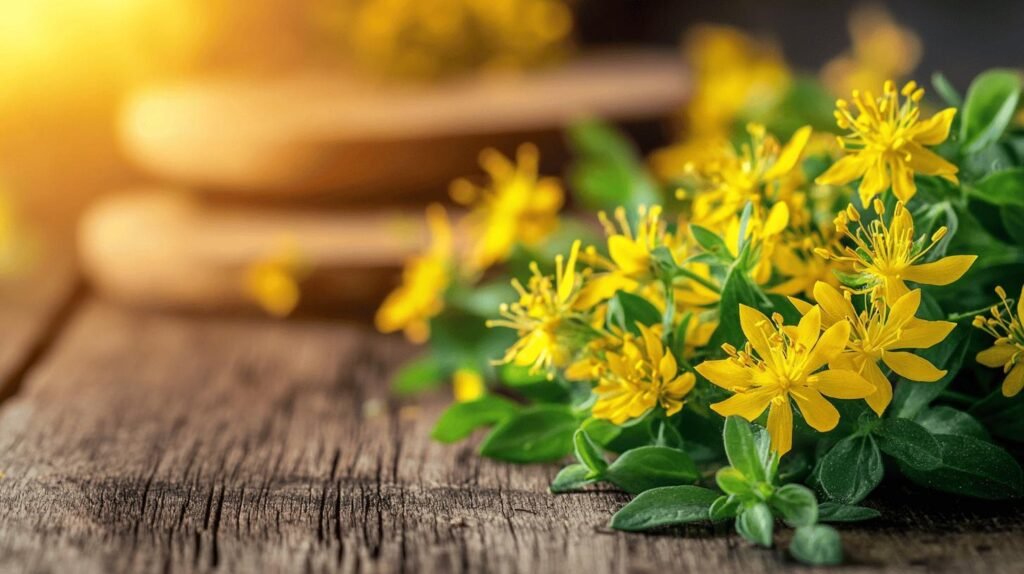 Bien sûr ! Voici votre texte réécrit en intégrant les mots " shilajit, shilajit pur, shilajit en bocal, shilajit résine " : --- Un bouquet de fleurs jaune éclatant avec des feuilles vertes repose sur une surface en bois rustique. À côté de ce bel arrangement floral, un pot de shilajit pur attire le regard grâce à son étiquette raffinée. Un rayon de soleil chaud illumine la scène depuis la gauche, mettant subtilement en valeur les notes naturelles et authentiques du shilajit. Sur le bois patiné trône également un petit bocal contenant du shilajit résine, symbole de pureté et d'authenticité. --- N'hésitez pas si vous souhaitez d'autres exemples ou reformulations !.