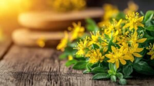 Bien sûr ! Voici votre texte réécrit en intégrant les mots " shilajit, shilajit pur, shilajit en bocal, shilajit résine " : --- Un bouquet de fleurs jaune éclatant avec des feuilles vertes repose sur une surface en bois rustique. À côté de ce bel arrangement floral, un pot de shilajit pur attire le regard grâce à son étiquette raffinée. Un rayon de soleil chaud illumine la scène depuis la gauche, mettant subtilement en valeur les notes naturelles et authentiques du shilajit. Sur le bois patiné trône également un petit bocal contenant du shilajit résine, symbole de pureté et d'authenticité. --- N'hésitez pas si vous souhaitez d'autres exemples ou reformulations !.